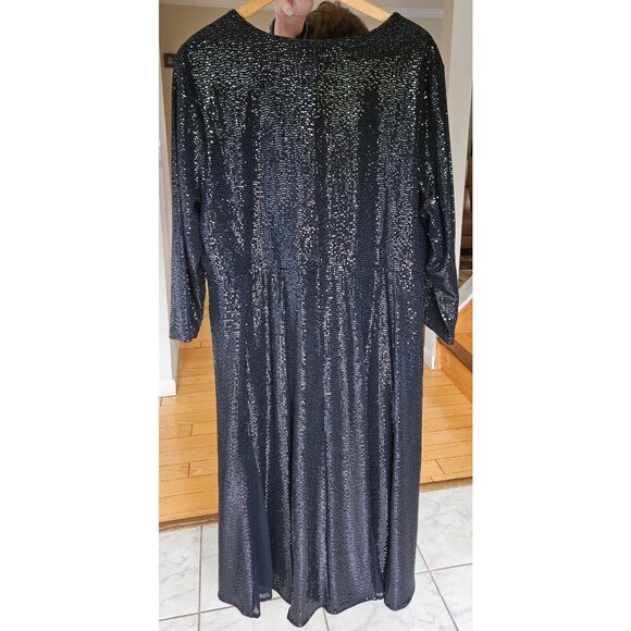 Chico’s Black Sequin Midi Gown NWT Size 4 – Elegant Special Occasion Dress - Picture 2 of 4